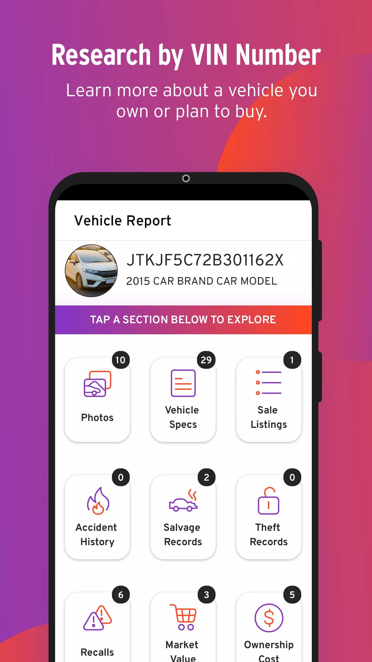 Bumper Vehicle History Reports Screenshot 1