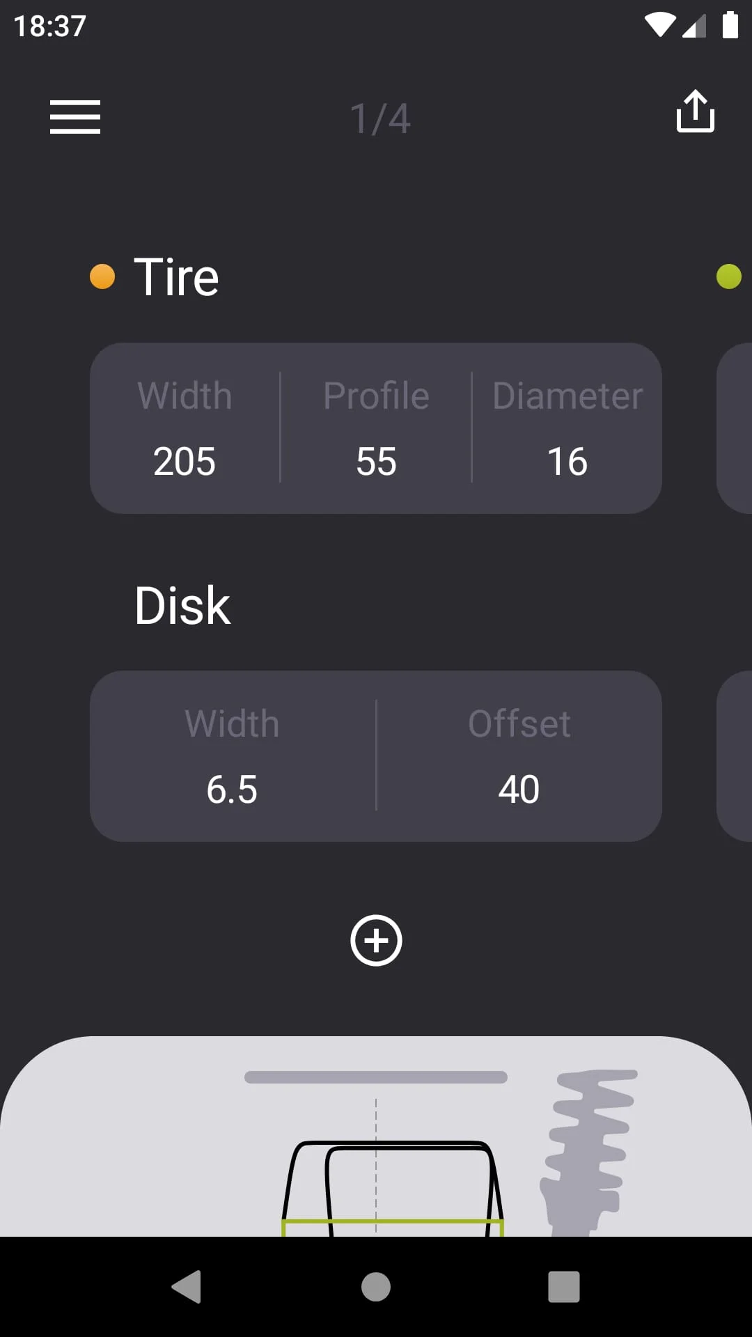 Tire Size Calculator: Car tool Screenshot 1