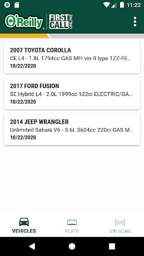 O’Reilly First Call VIN Scan Screenshot 4