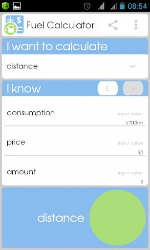 Fuel Calculator Screenshot 1