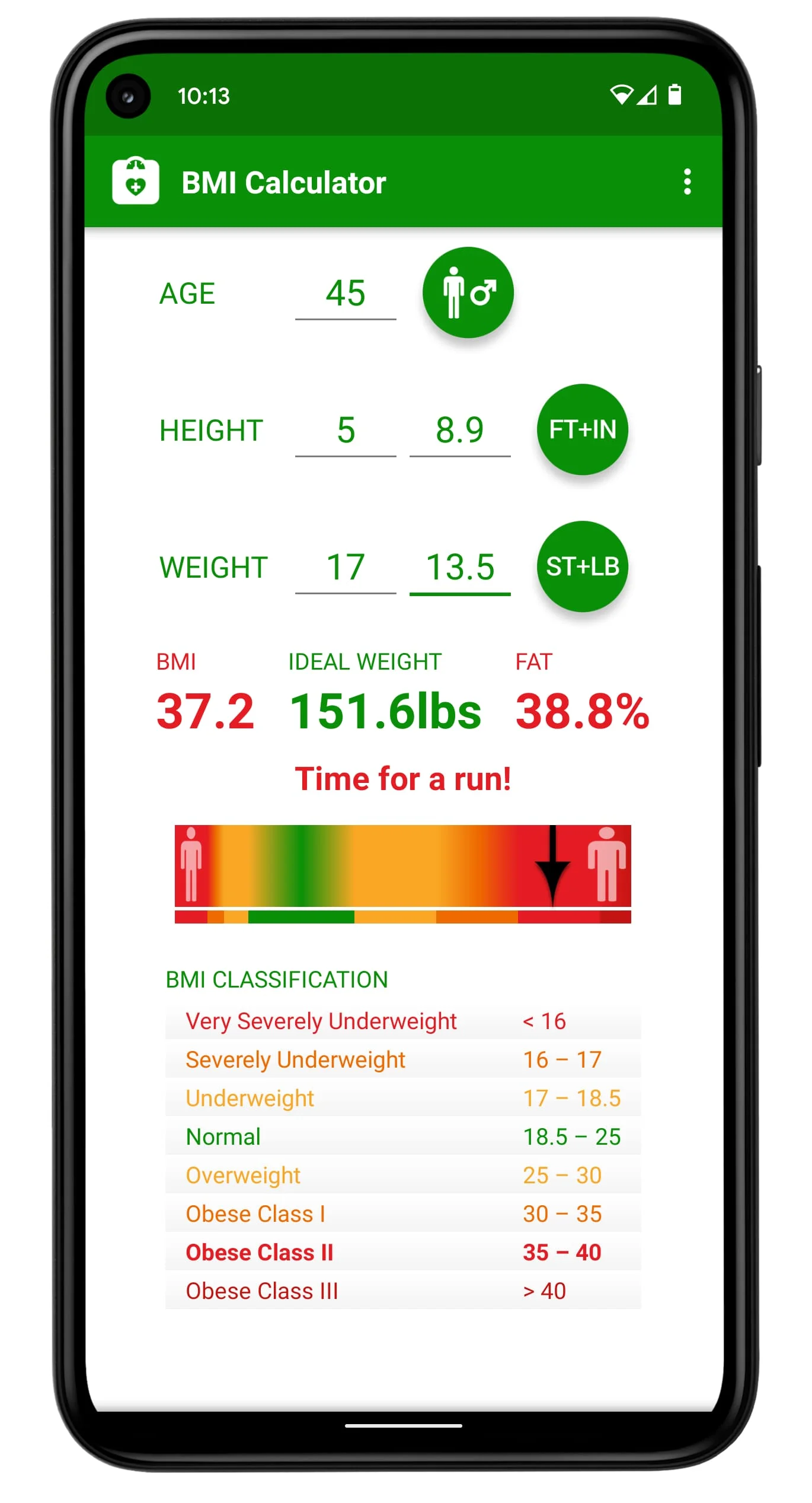 BMI Calculator Screenshot 2