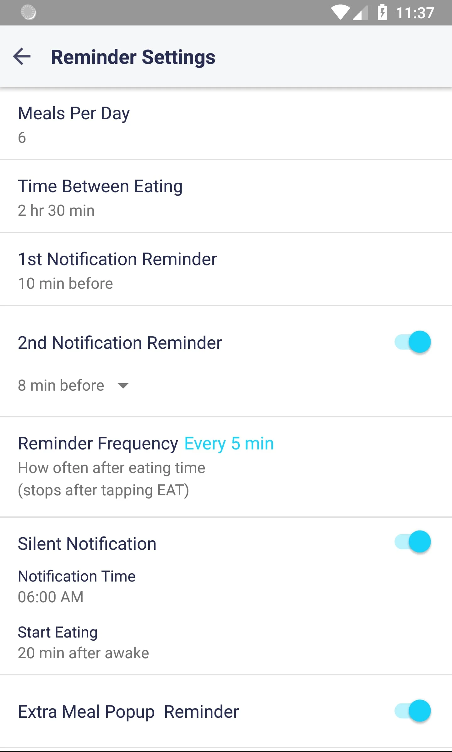 EatWise - Meal Reminder Screenshot 2
