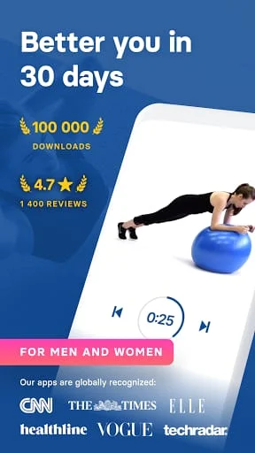 Stability Ball Workouts Fitify Screenshot 1