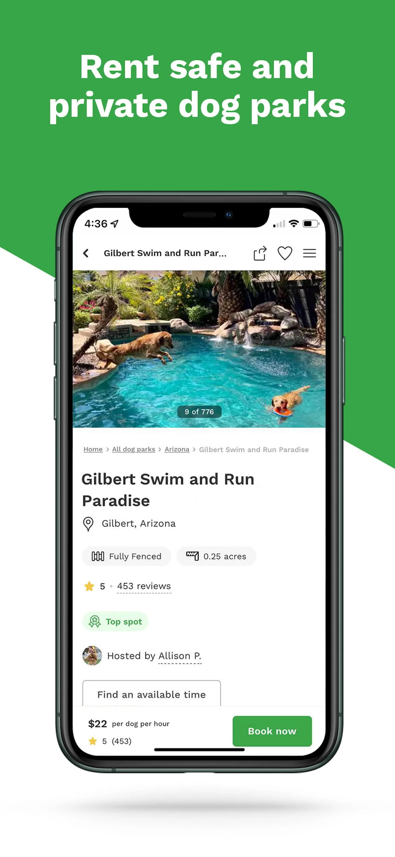 Sniffspot - Private Dog Parks Screenshot 1