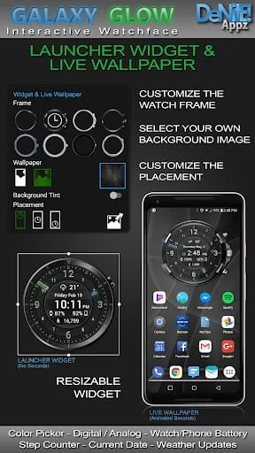 Galaxy Glow HD Watch Face Screenshot 2