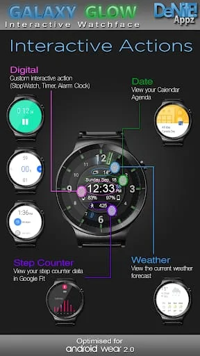 Galaxy Glow HD Watch Face Screenshot 3