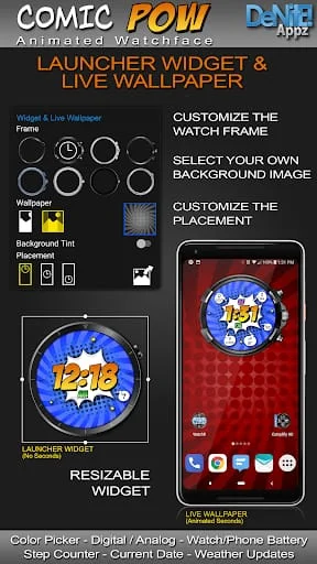 Comic Pow HD Watch Face Screenshot 2