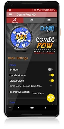 Comic Pow HD Watch Face Screenshot 4
