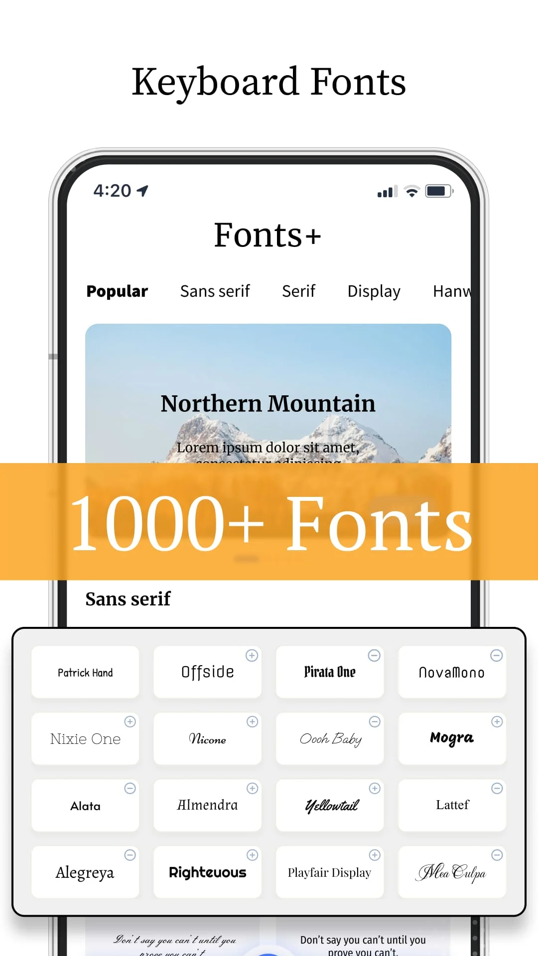 Font Keyboard: Text Fonts+ Screenshot 1