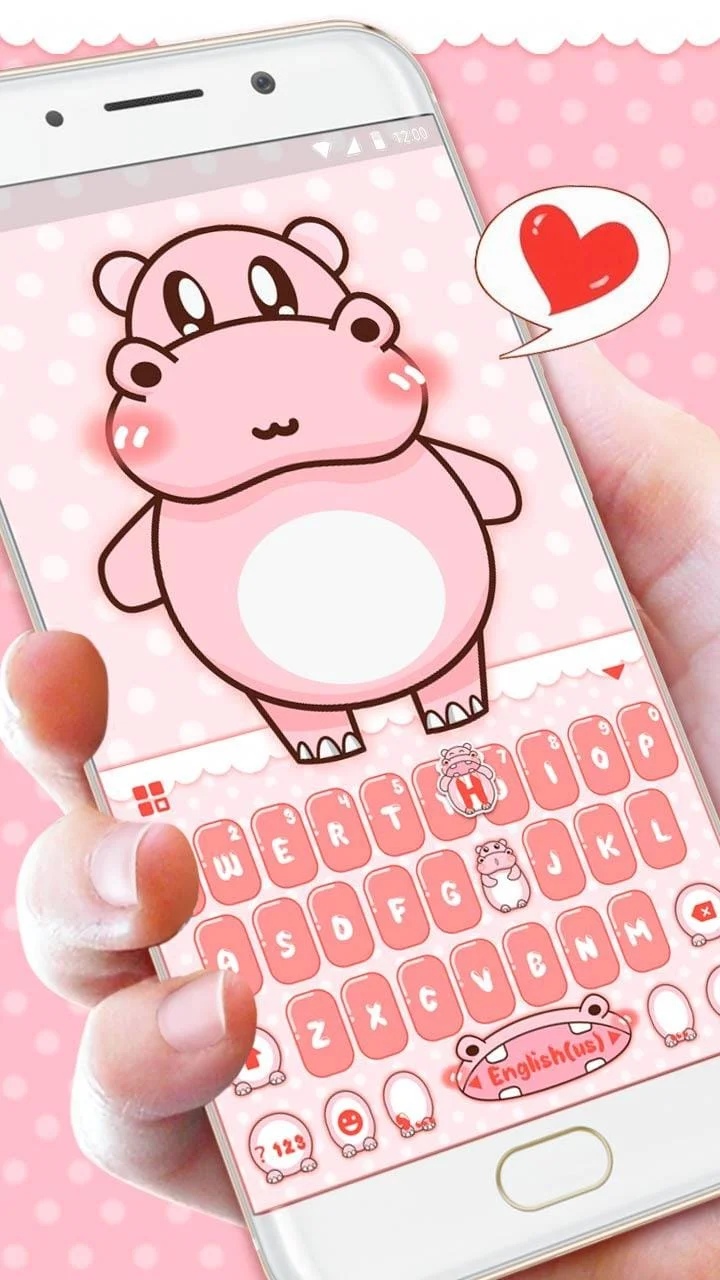Pink Cute Hippo Theme Screenshot 3