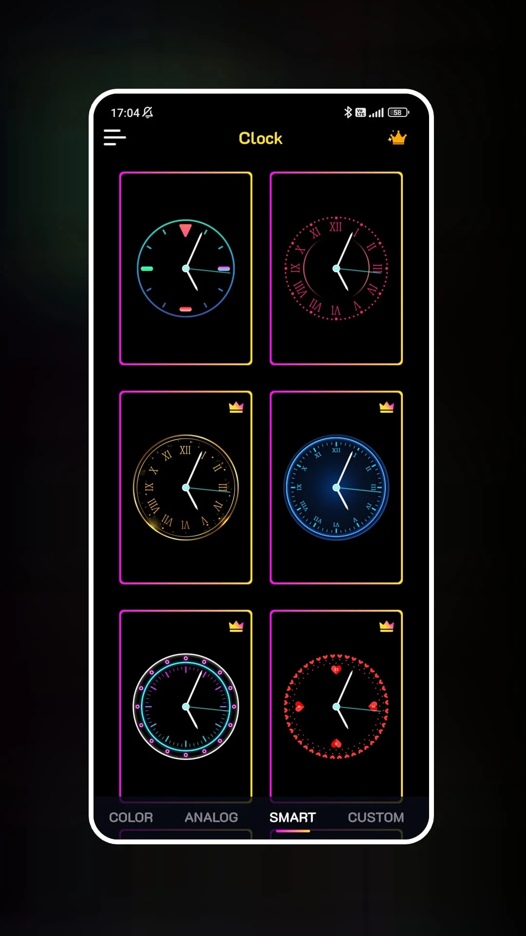 Neon Clock Wallpaper Screenshot 1