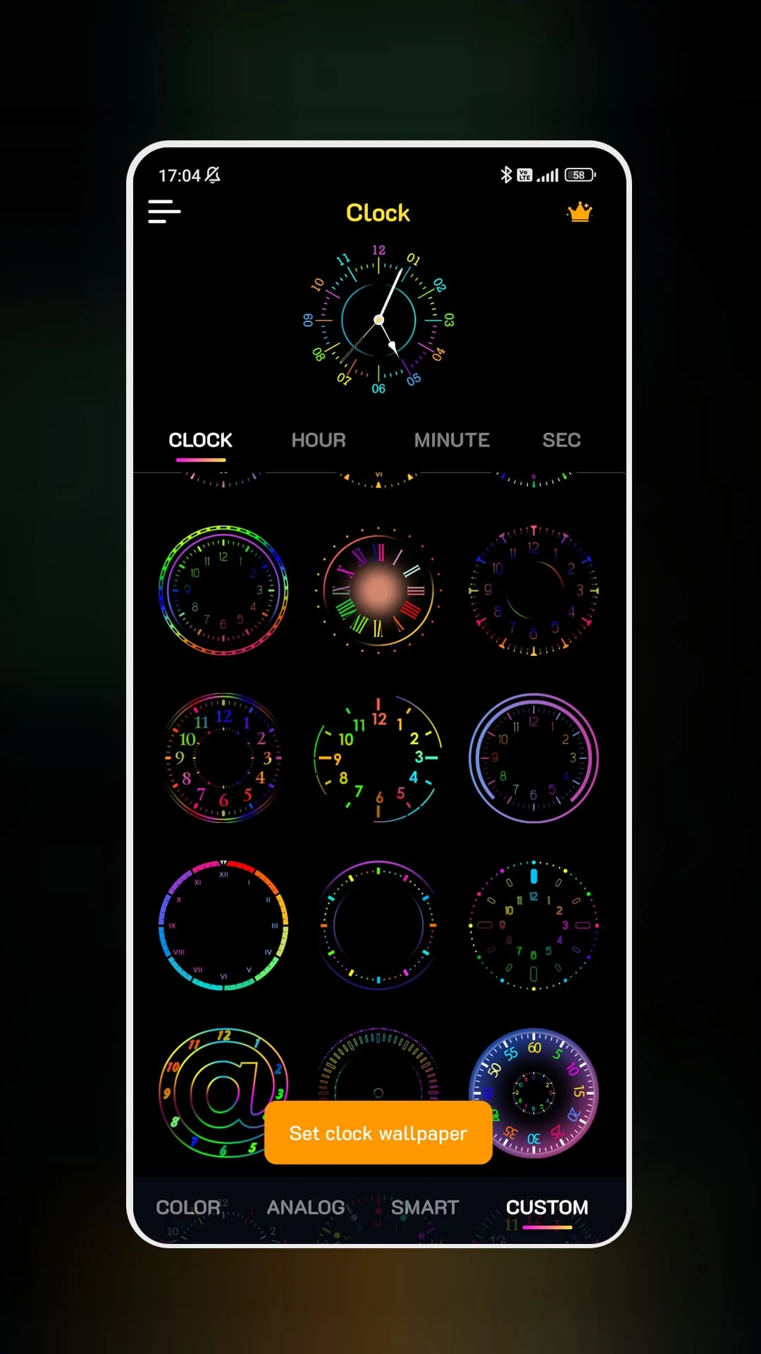 Neon Clock Wallpaper Screenshot 3