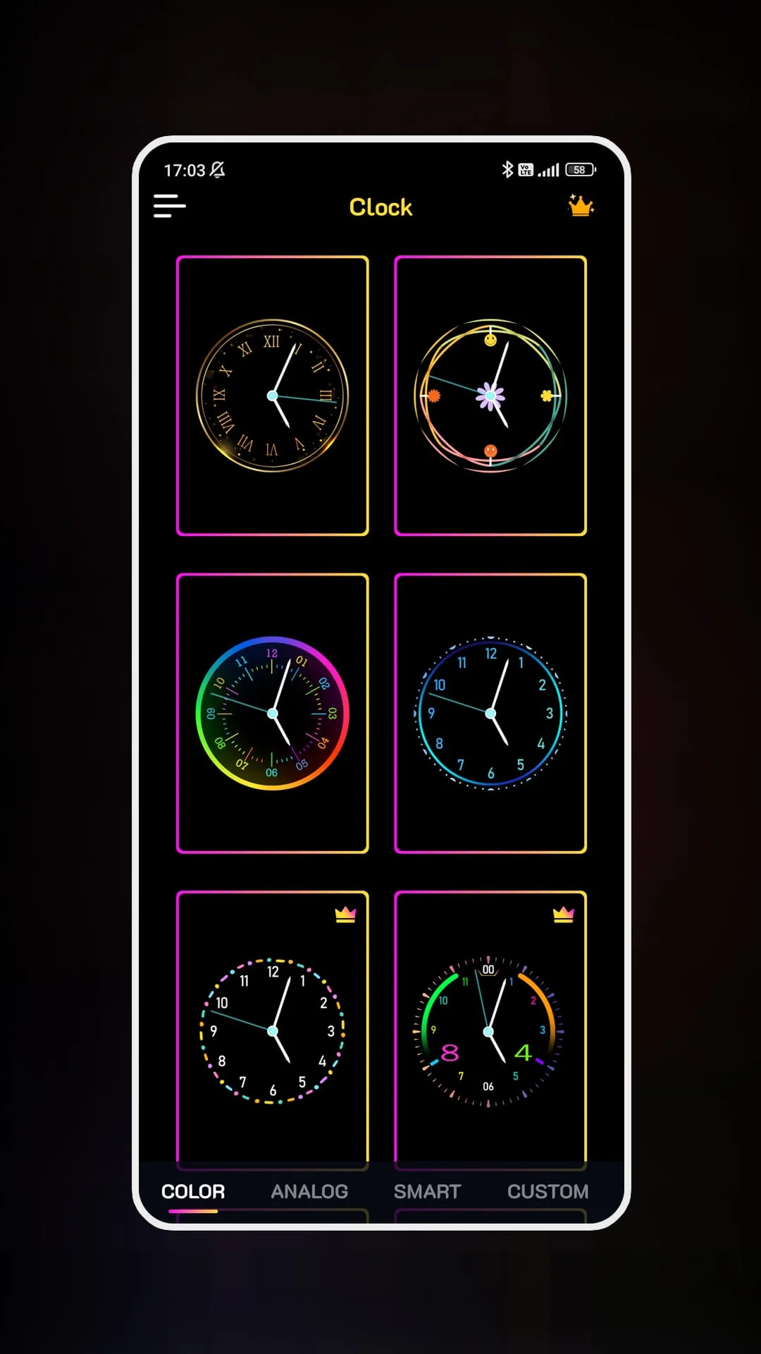 Neon Clock Wallpaper Screenshot 4