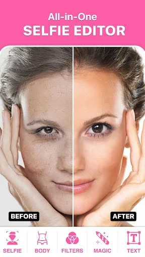 FitPix Selfie Photo Editor Screenshot 1