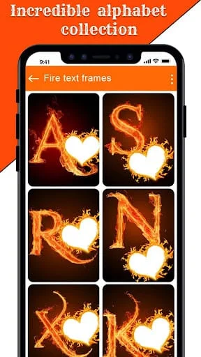 Fire Text Photo Frames App Screenshot 3