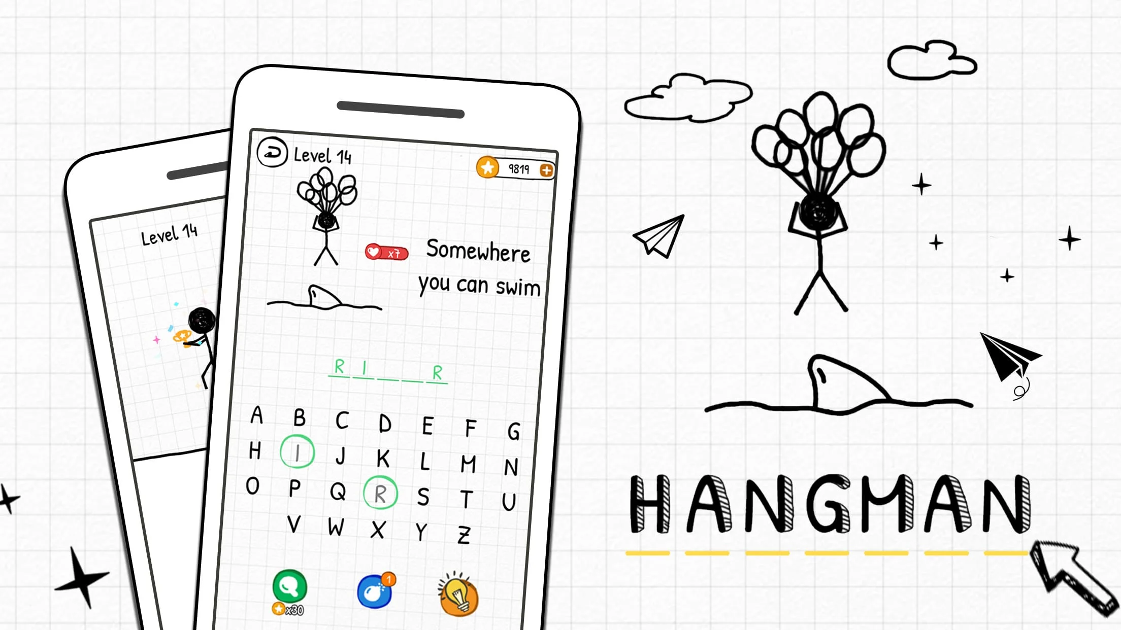 Hangman Words:Two Player Games Screenshot 1