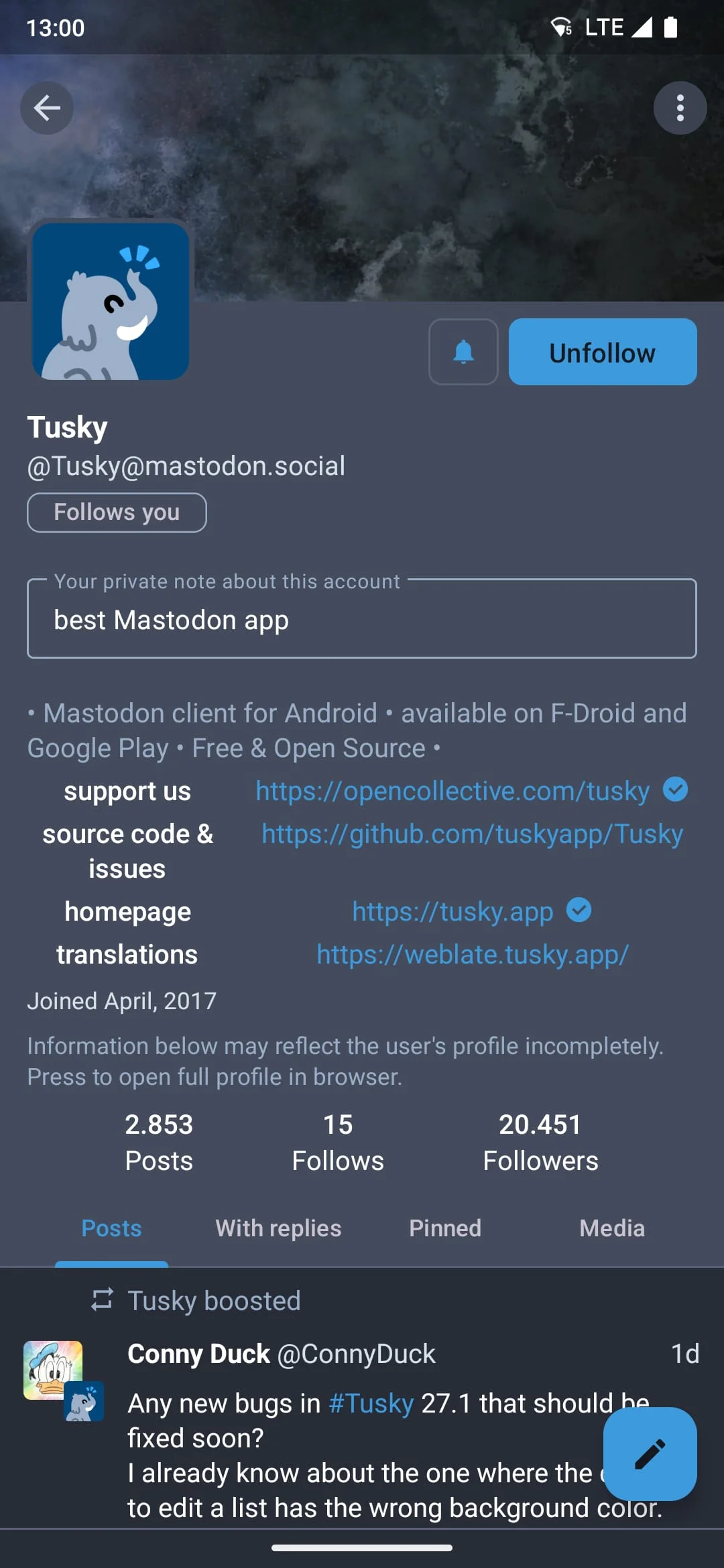 Tusky for Mastodon Screenshot 4