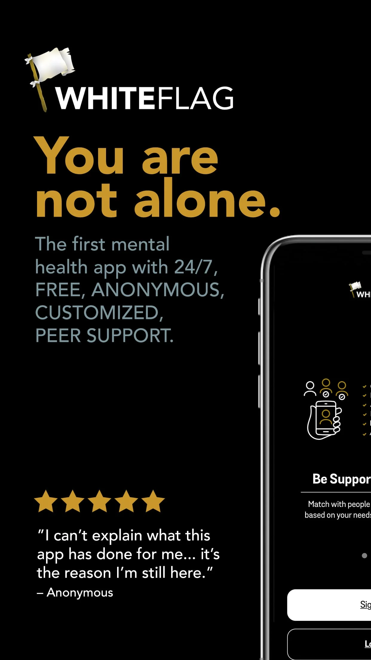 WhiteFlag: Mental Health Help Screenshot 1