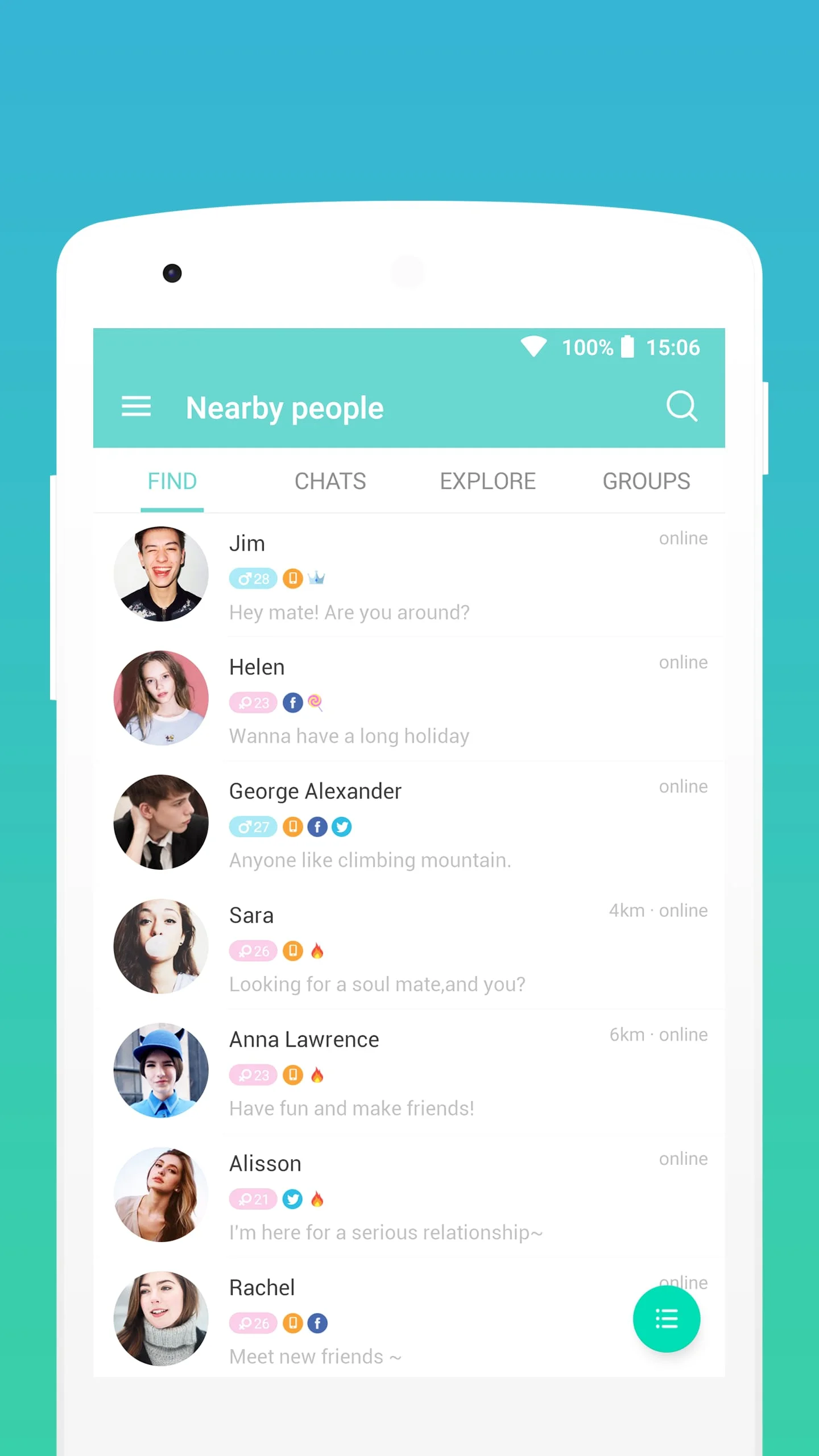 SayHi Chat Meet Dating People Screenshot 1