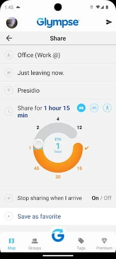 Glympse - Share GPS location Screenshot 4