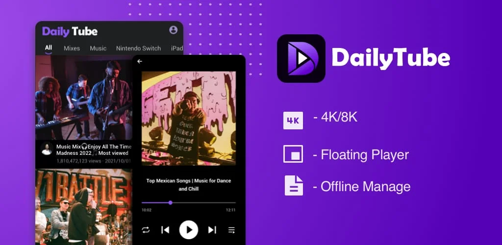 DailyTube - media player Screenshot 1