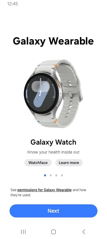 Galaxy Wearable Screenshot 1