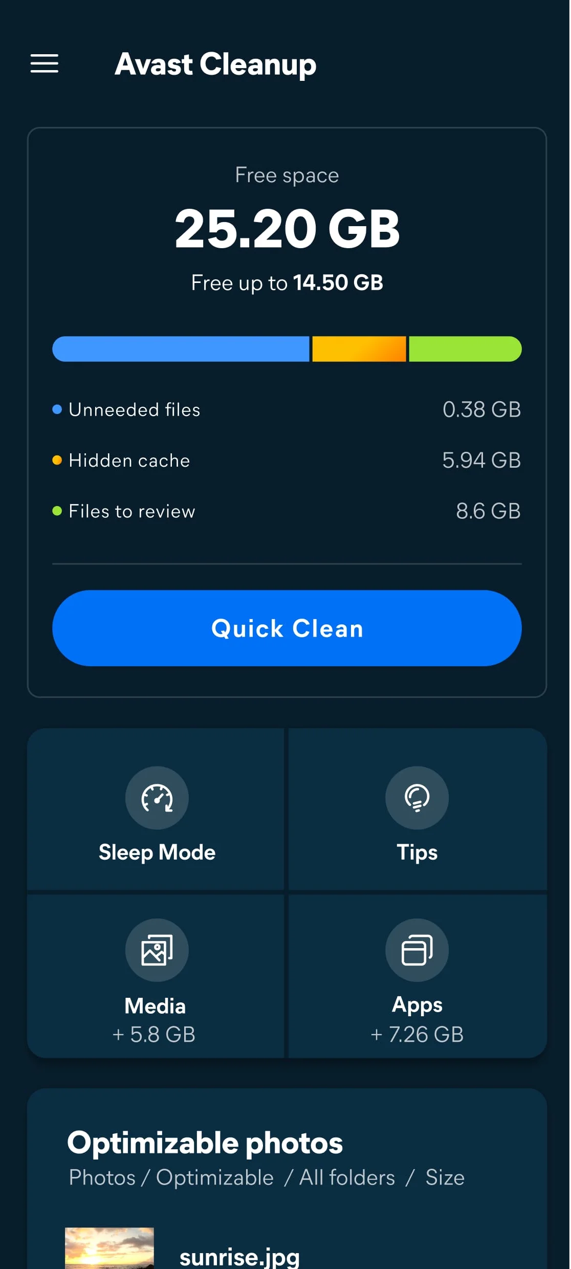 Avast Cleanup – Phone Cleaner Screenshot 1