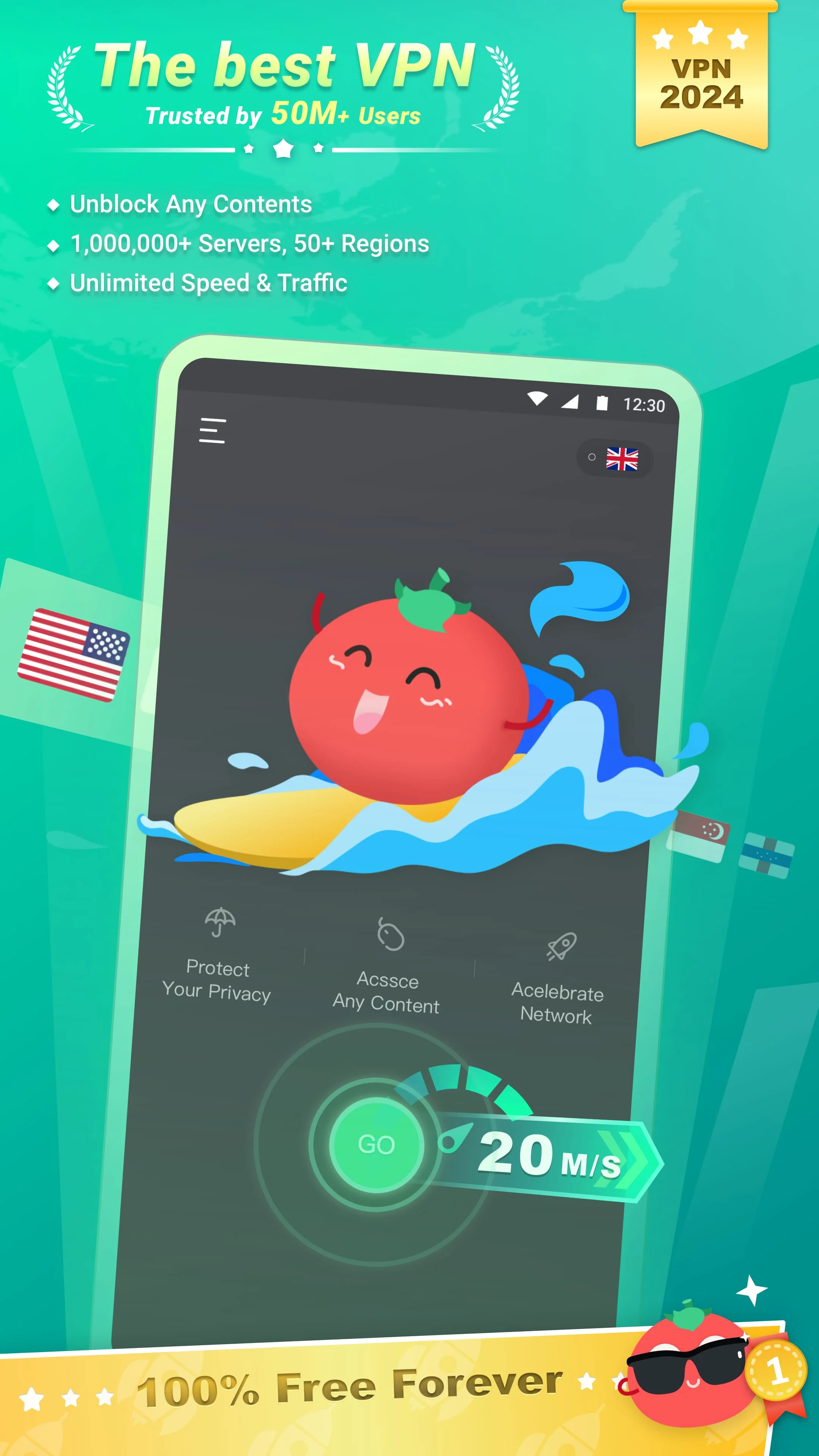 Tomato VPN | VPN Proxy Screenshot 1